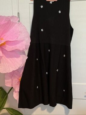 Black Sleeveless Embellished Rhinestone A-Line Dress Plus Size 3-4X. NWT